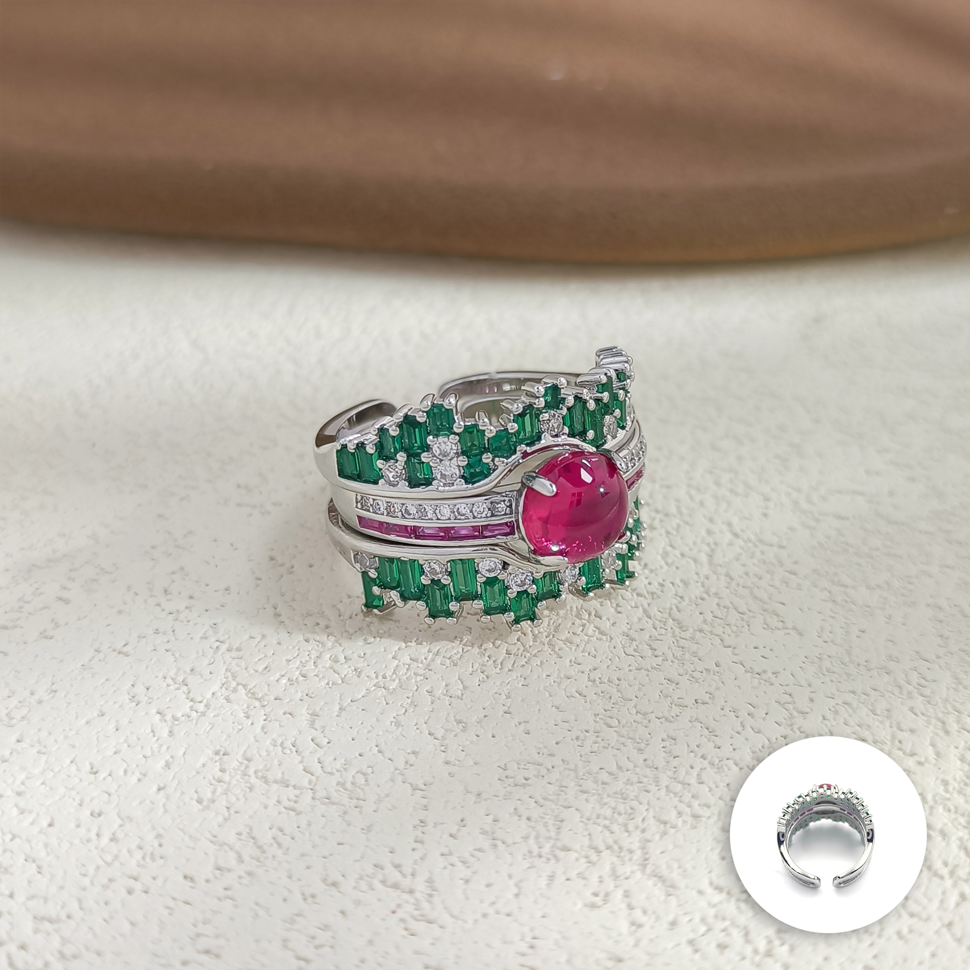 铜合金合成锆石戒指 WHLM-006658【果脯絮语】戒指轻奢时尚精致简约