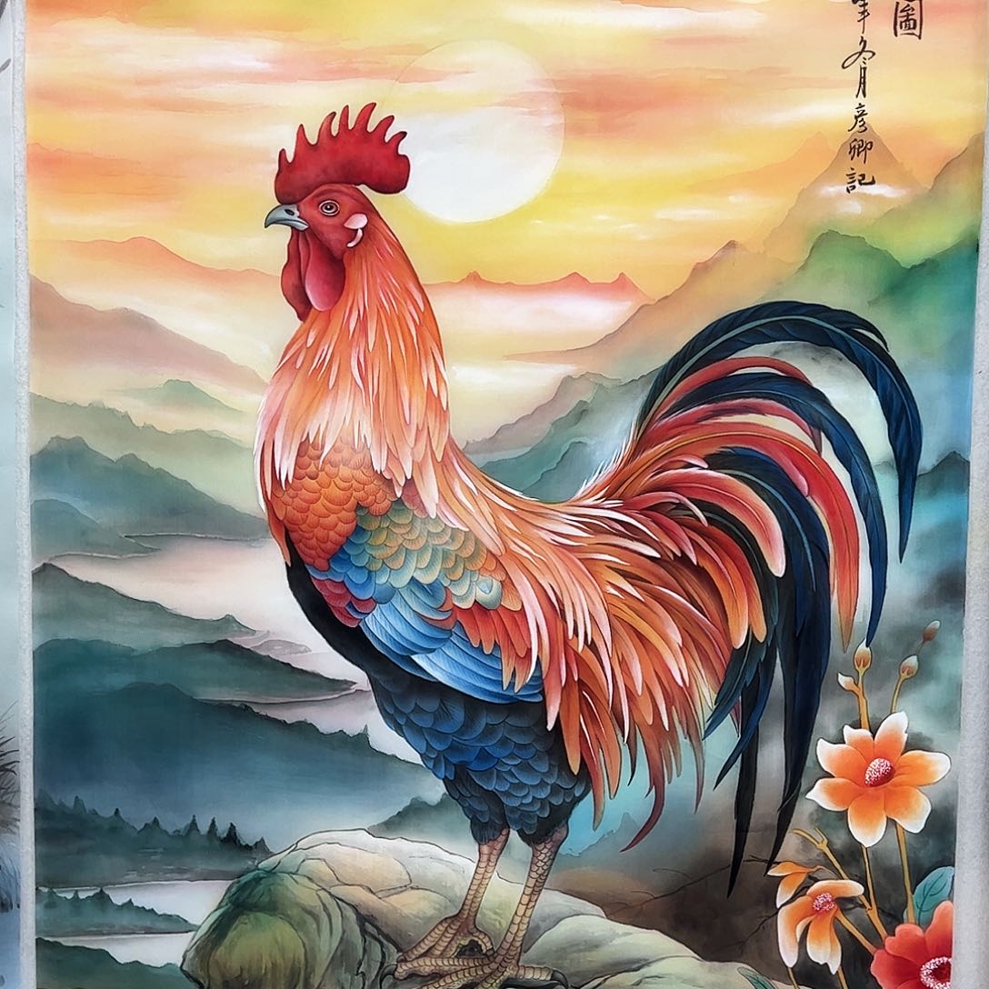 国画绢本动物工笔
