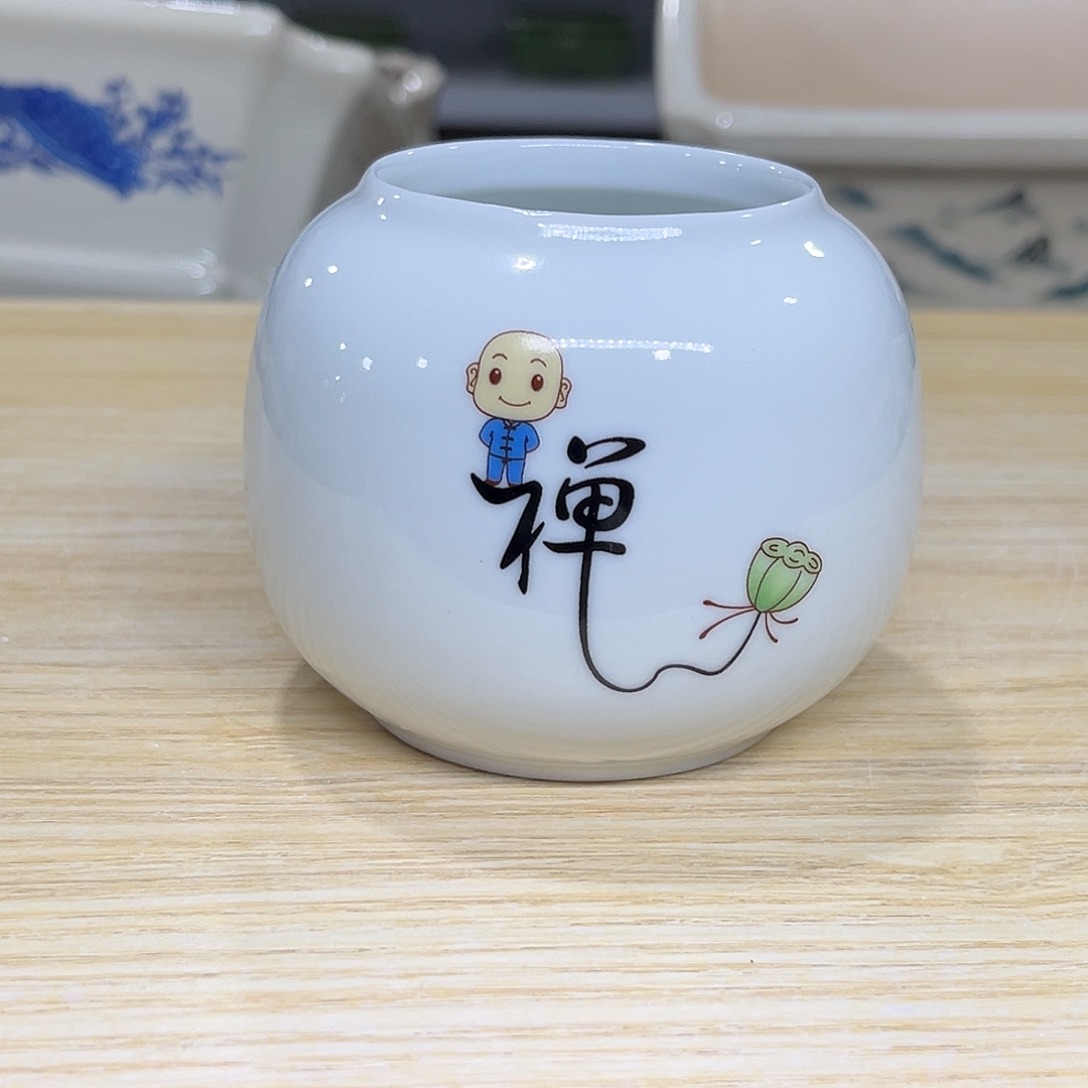 陶瓷绿植多肉微瑕花盆口径5.5*7.5有孔