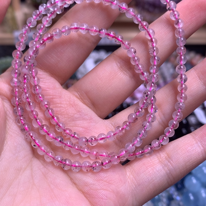 未镶嵌手串水晶3.7金草莓