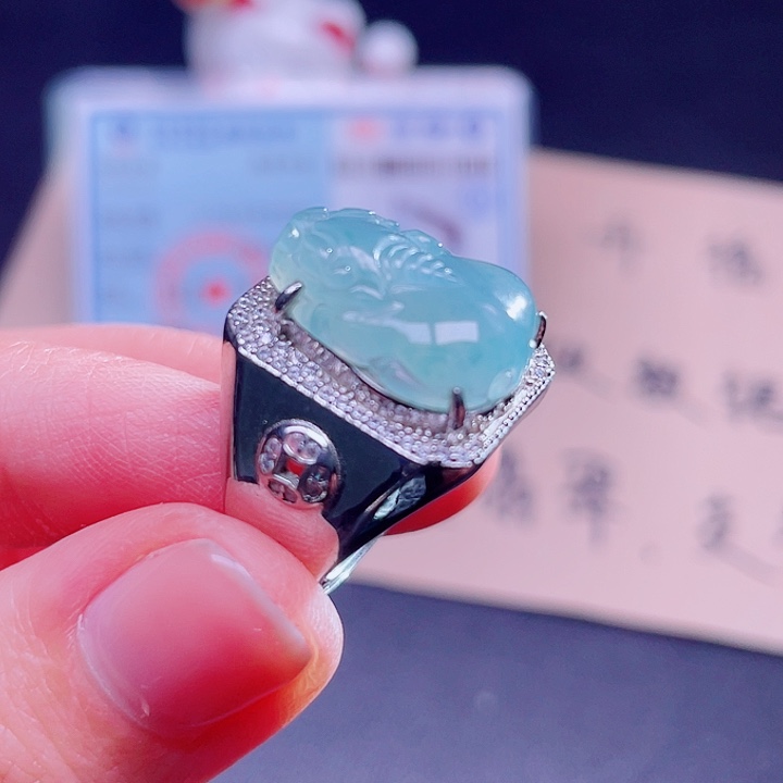 翡翠银S925镶嵌吊坠(不含链)