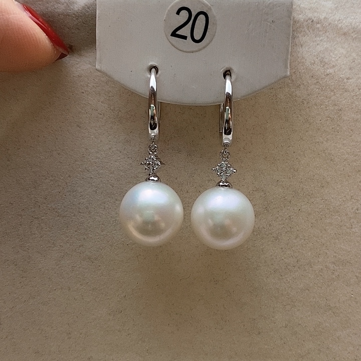 淡水珍珠耳饰银S925镶嵌