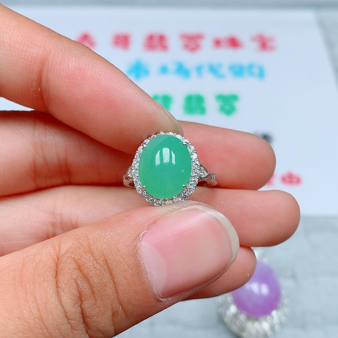 翡翠银S925镶嵌戒指181号