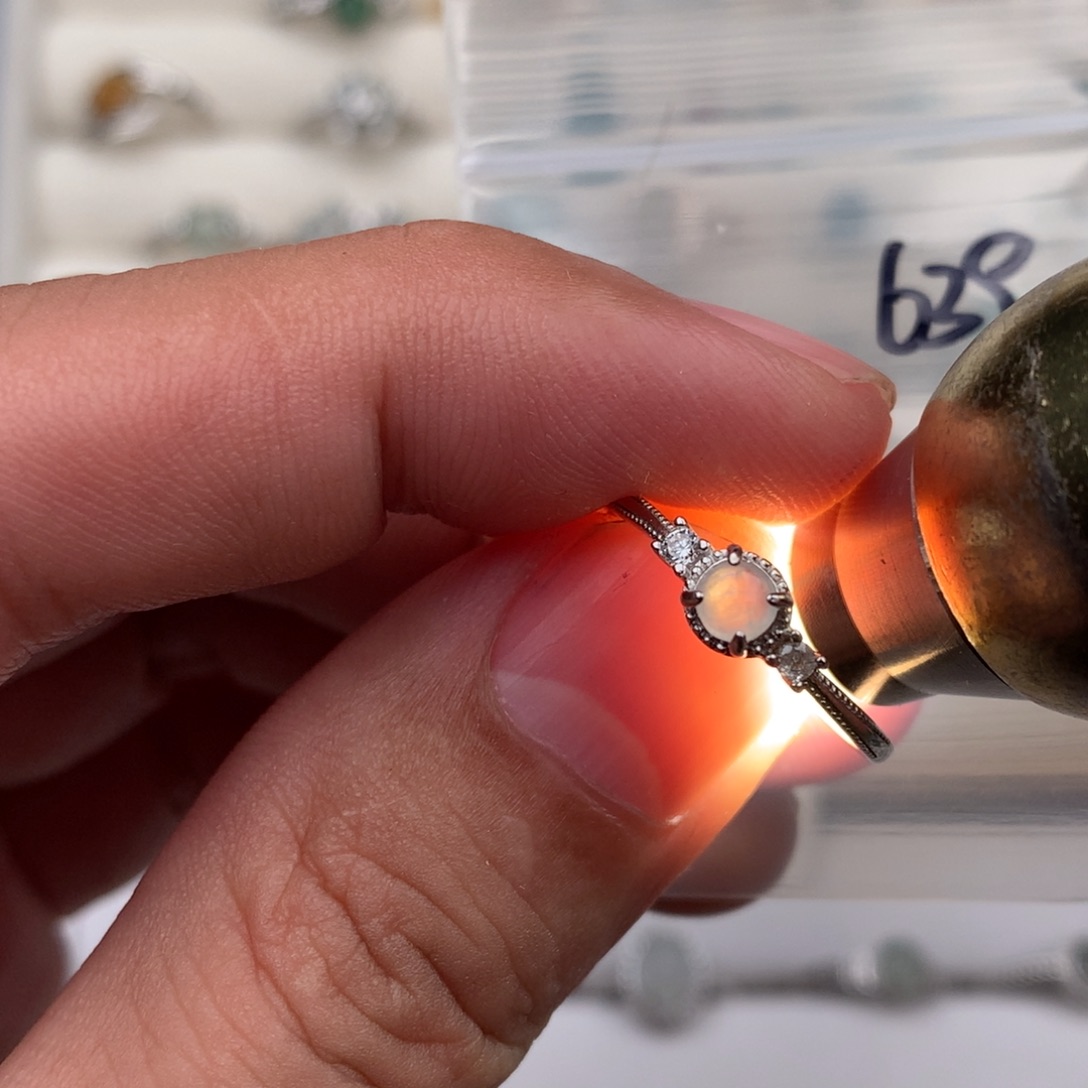 翡翠银S925镶嵌戒圈639