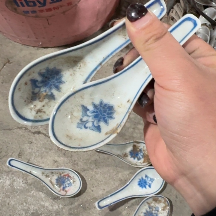 摆件飞机标青花勺子