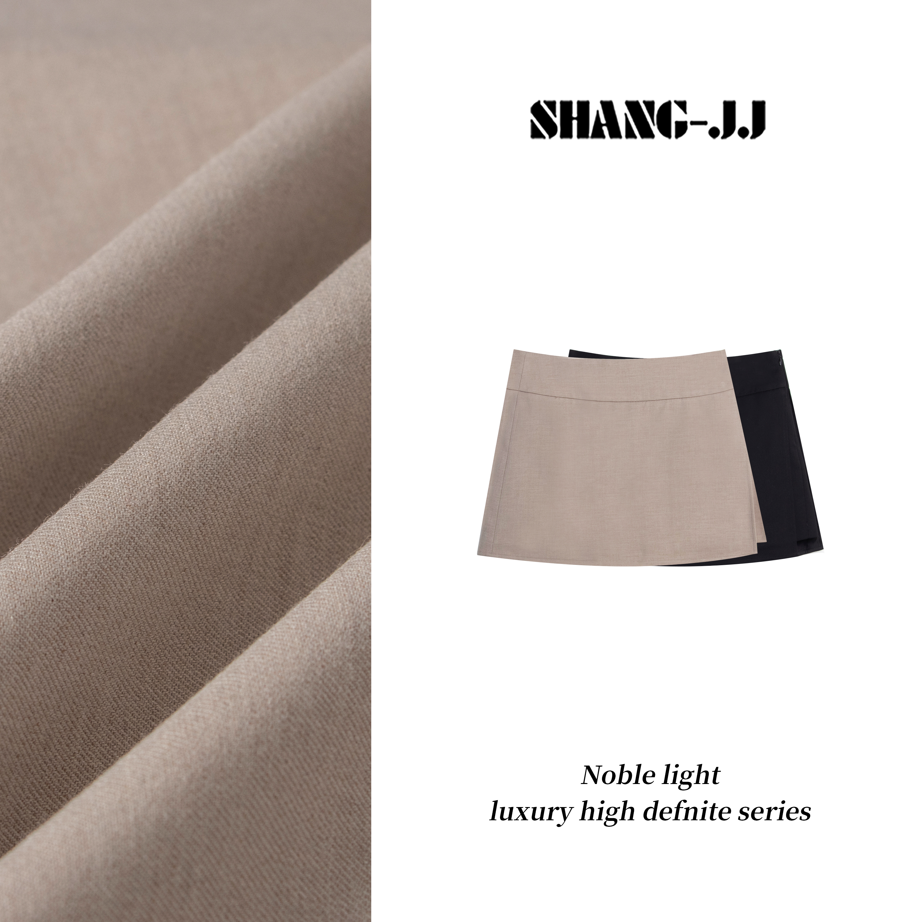 SHANG-JJ【极简半裙】25ss新品羊毛优雅柔软半身裙q133723p