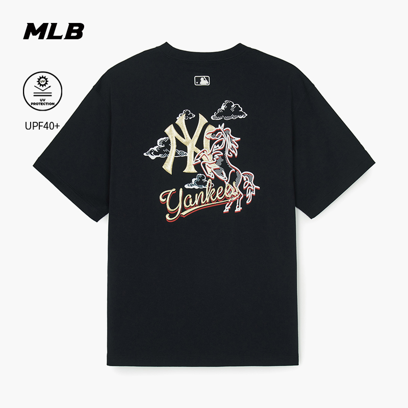 MLB官方 男女同款新年系列生肖马印花防晒短袖T恤26春季新款TSQ02