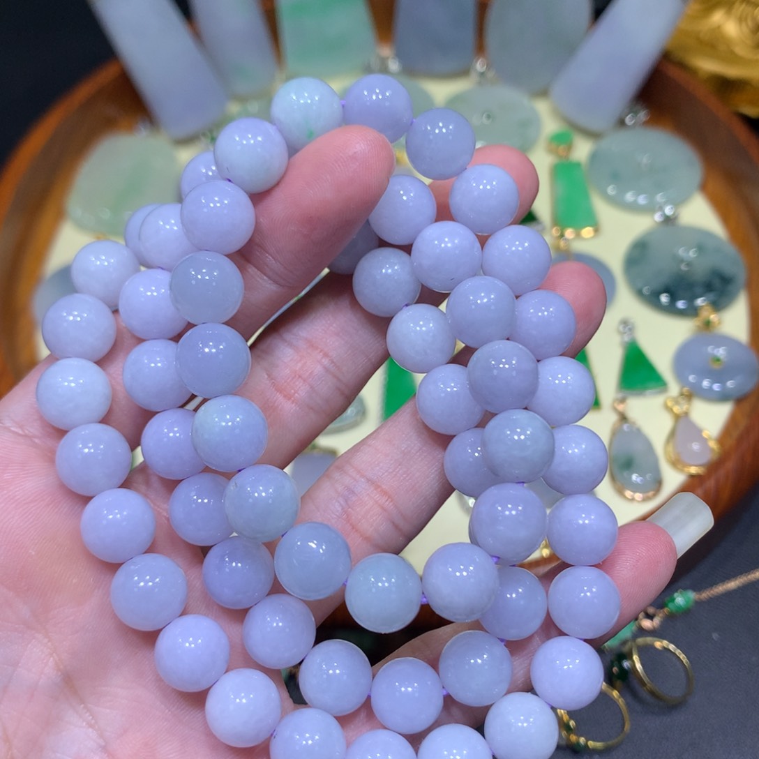 翡翠项链未镶嵌陈*林圆珠