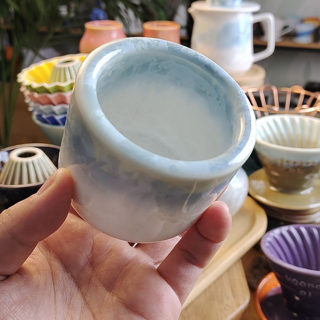 陶瓷皓月蓝扳指杯