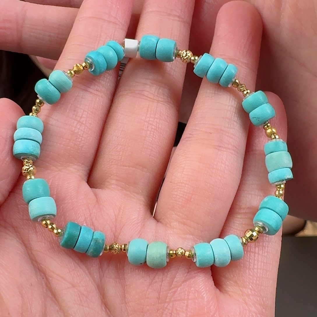 绿松石珠宝奇石18K金镶嵌