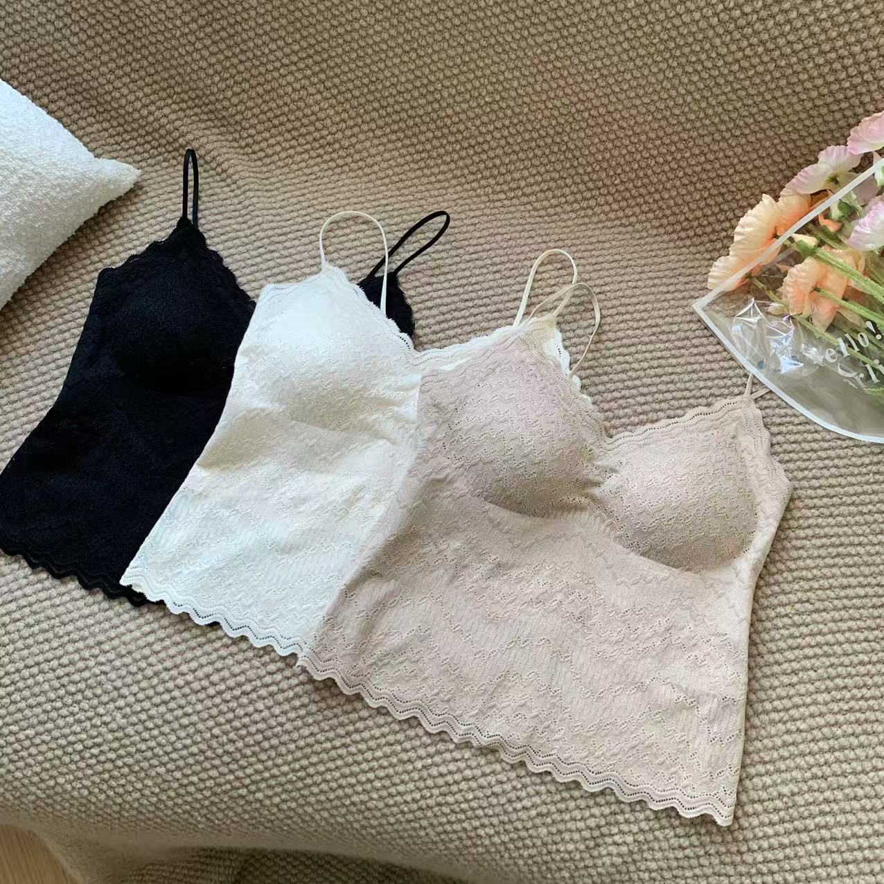素心轻奢 2025夏季新款裸感蕾丝带胸垫美背吊带13135
