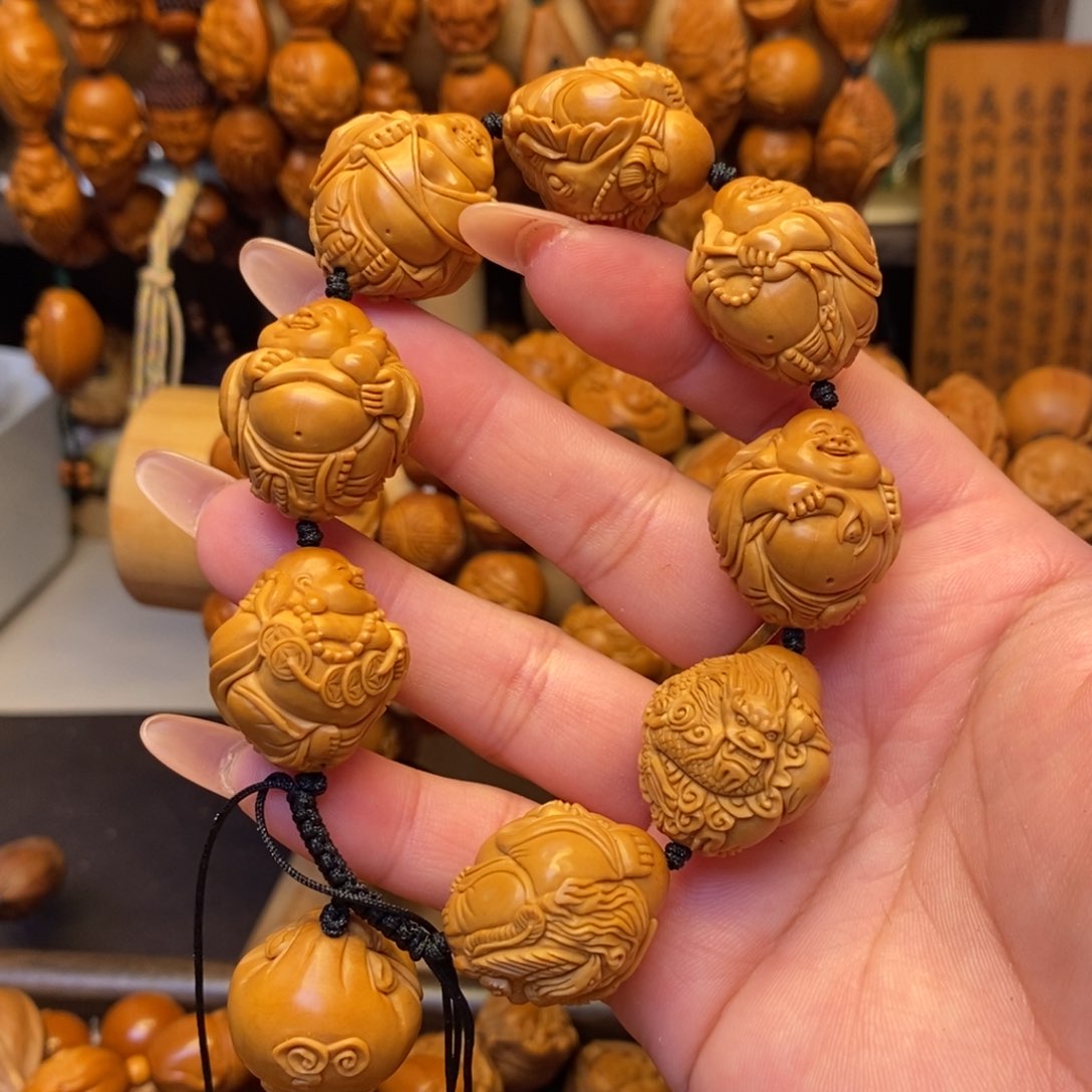 橄榄核手串/手链瑞兽弥勒