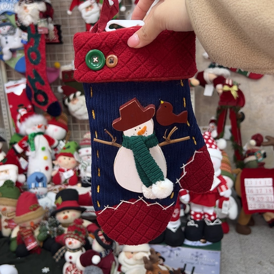 毛绒立体雪人手套