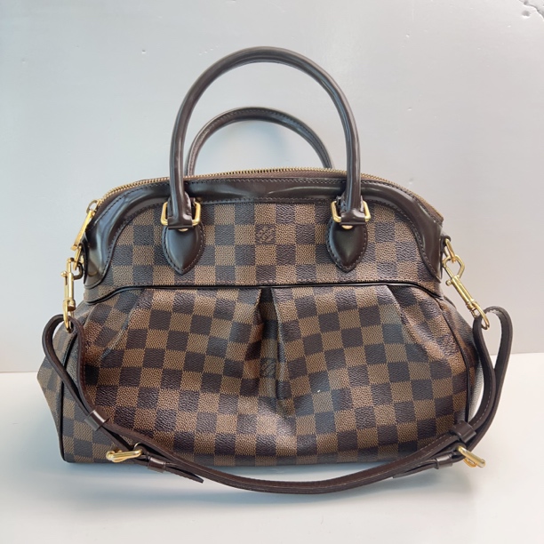 95新 LouisVuitton/路易威登 路易威登棕棋盘单肩包