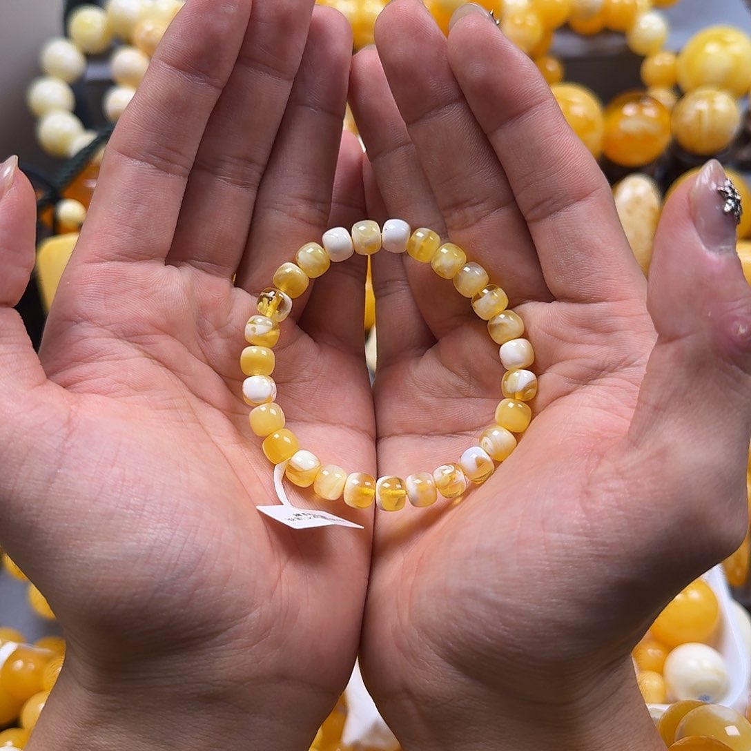 琥珀珠宝奇石未镶嵌8mm