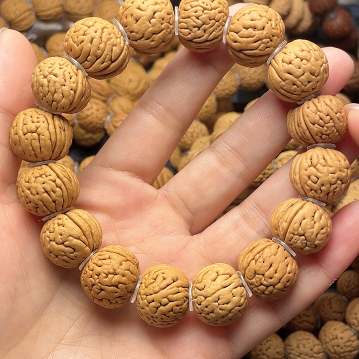 桃核手串核桃手串野生铁扇接近18