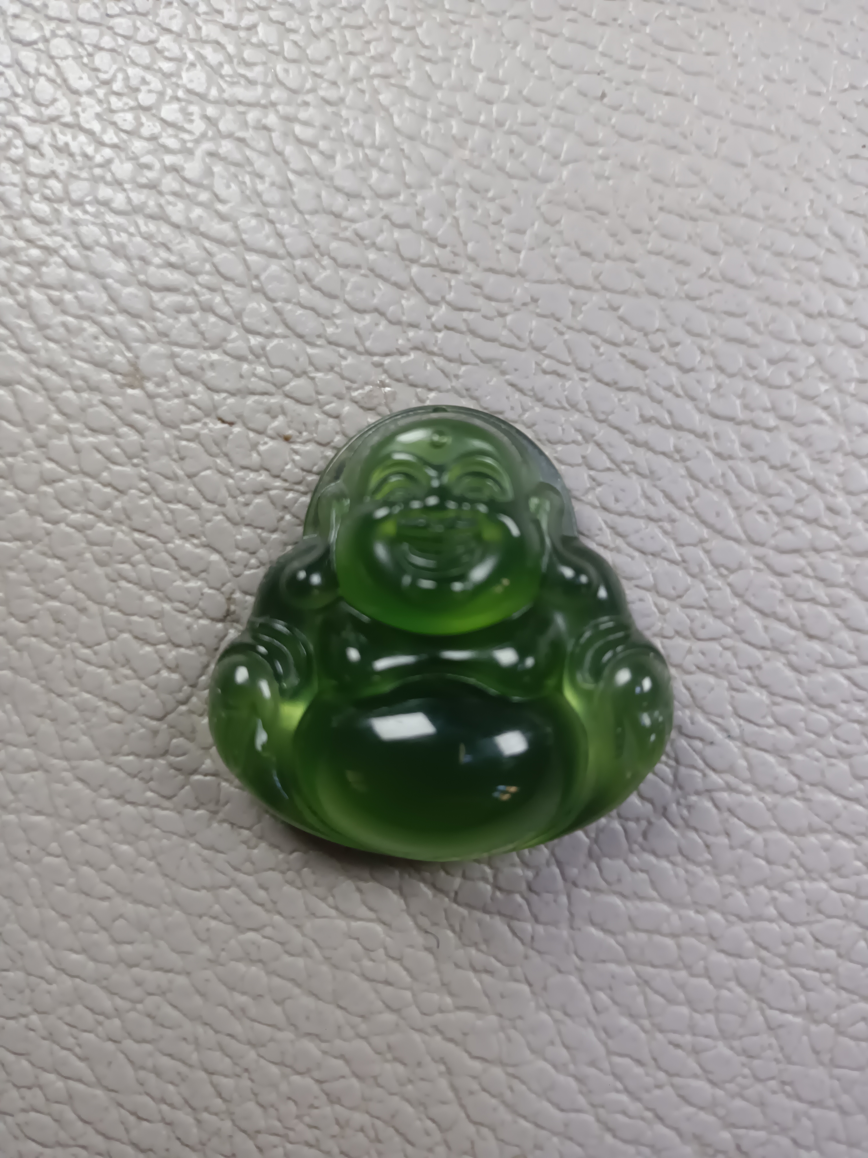 天然岫玉佛公吊坠