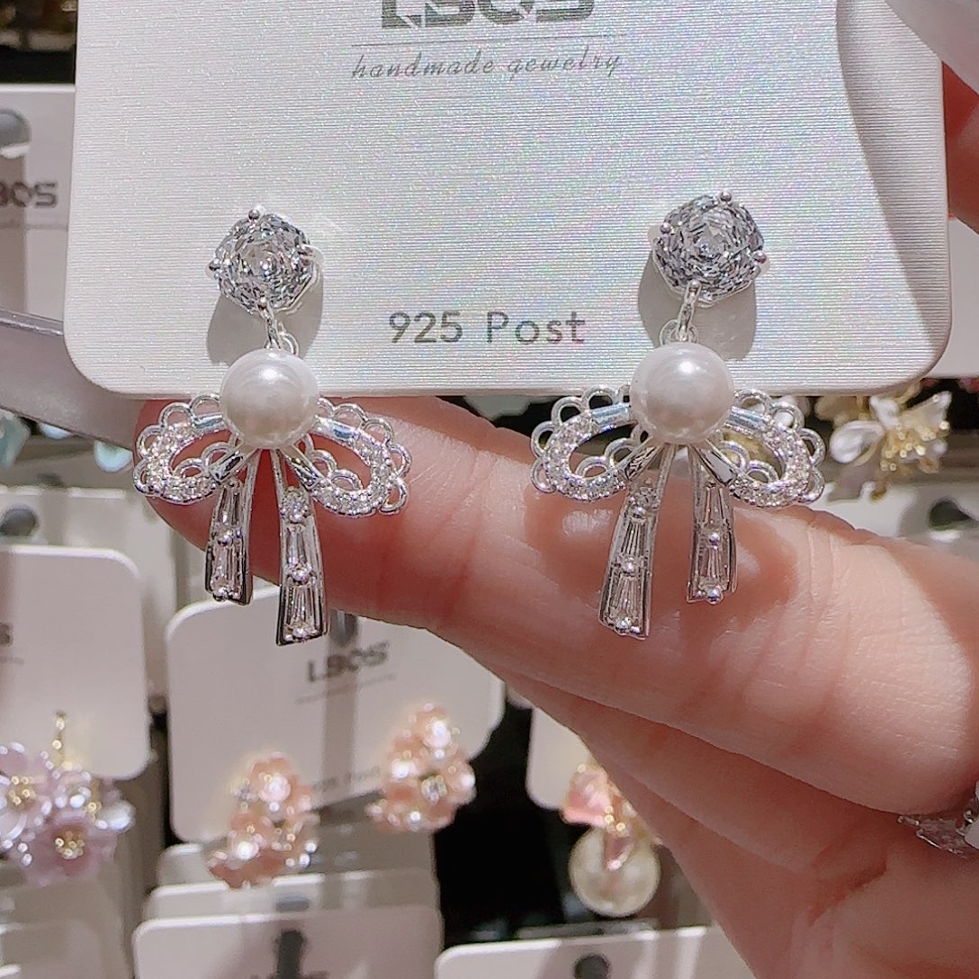 锆石铜合金925银耳环