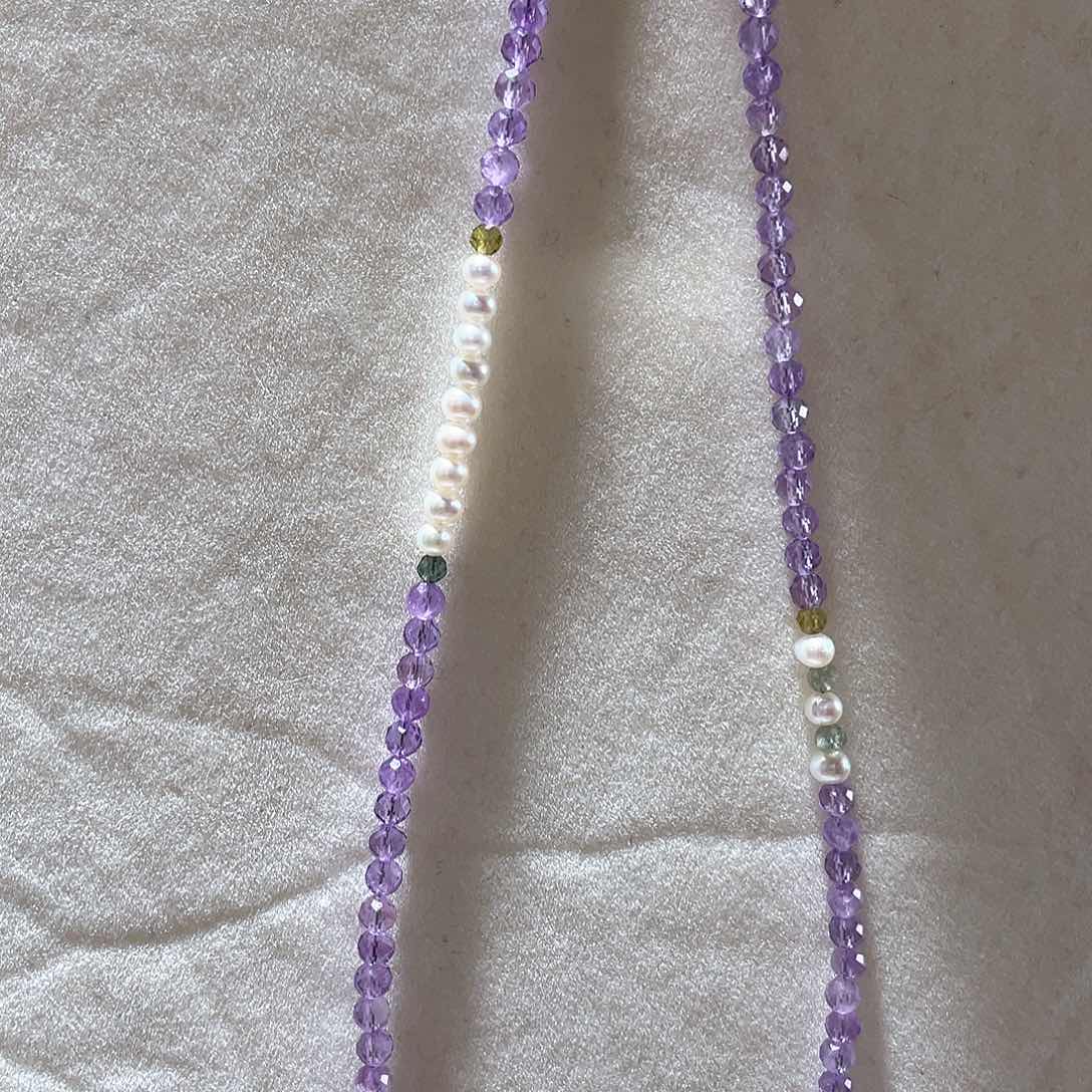 水晶颈饰银S925镶嵌大气款