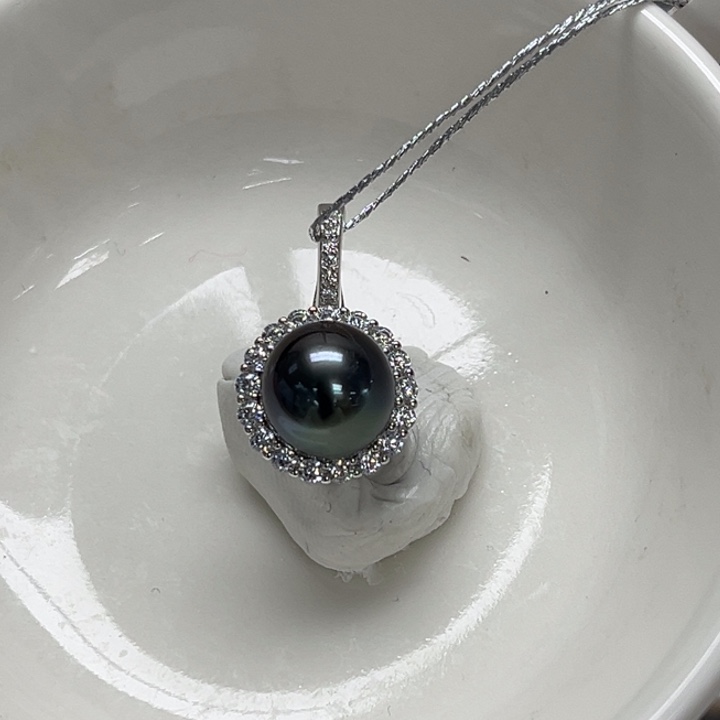 银S925镶嵌颈饰海水珍珠9-10mm 60号