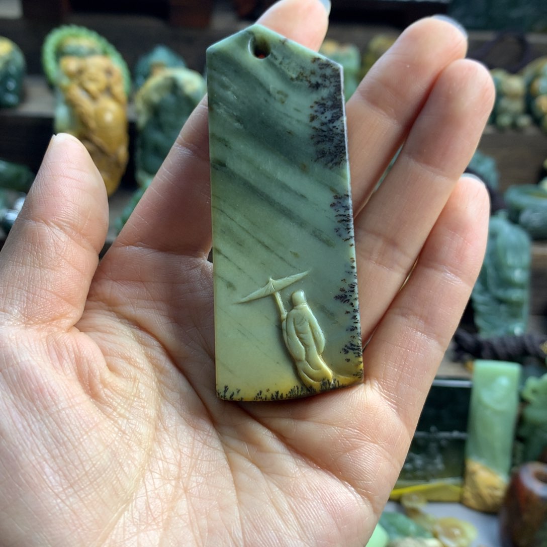 岫岩河磨玉（透闪石质玉）手把未镶嵌我**一