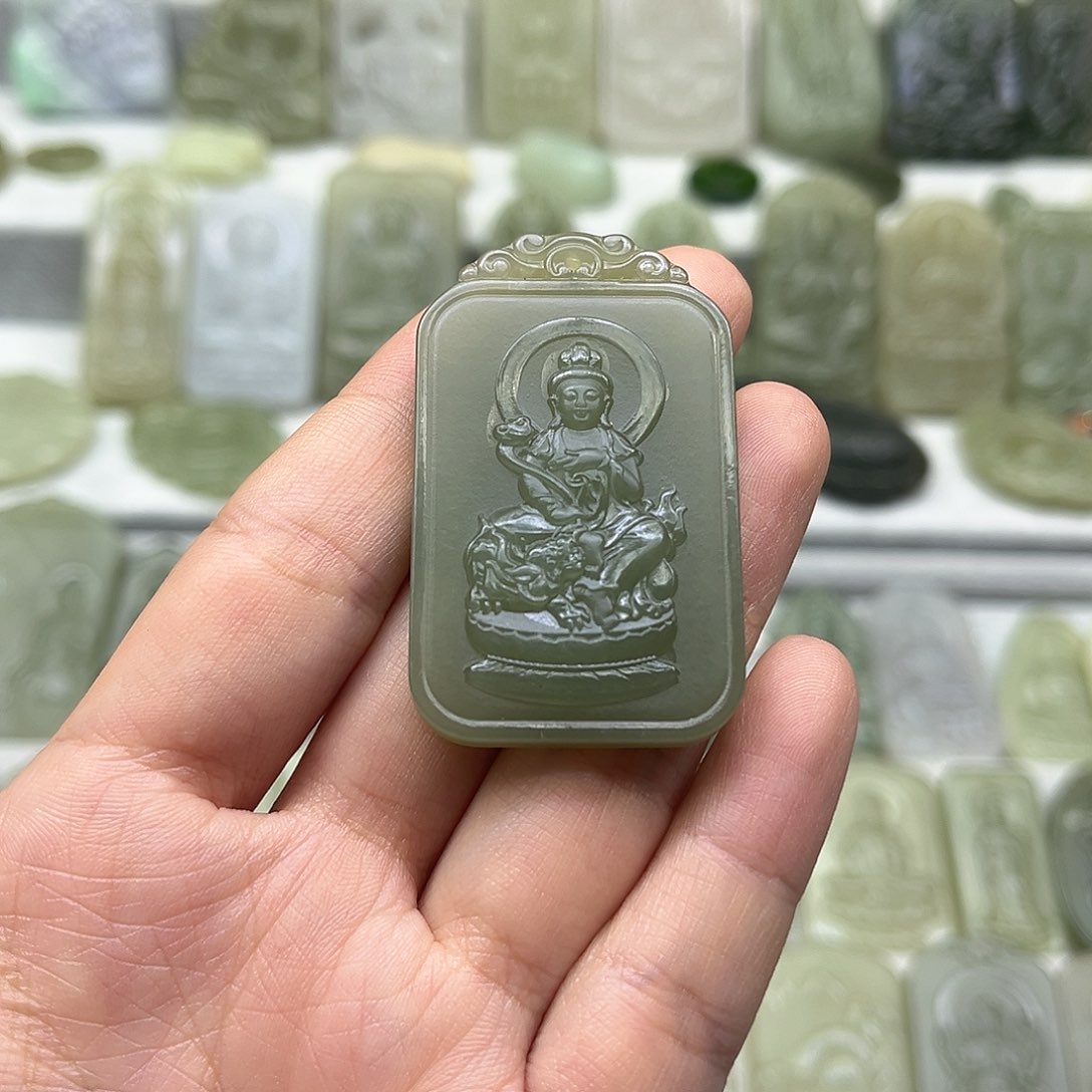 和田玉颈饰未镶嵌文殊菩萨