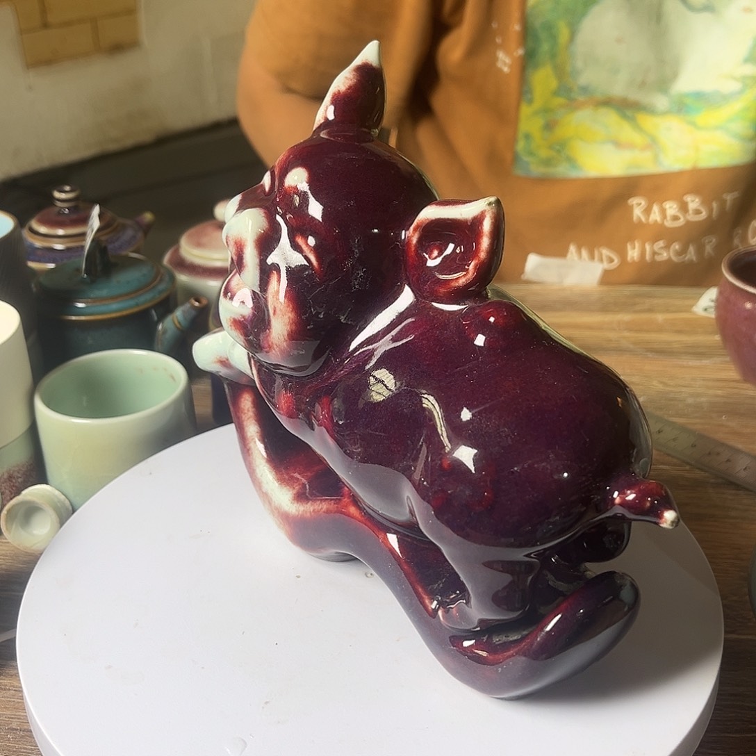 摆件神垕钧瓷猪摆件