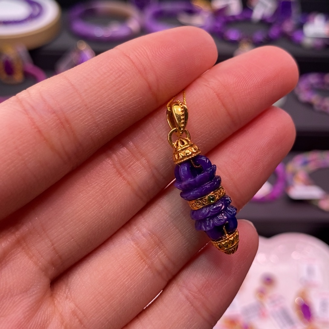 苏纪石（舒俱来）18K金镶嵌吊坠(不含链)