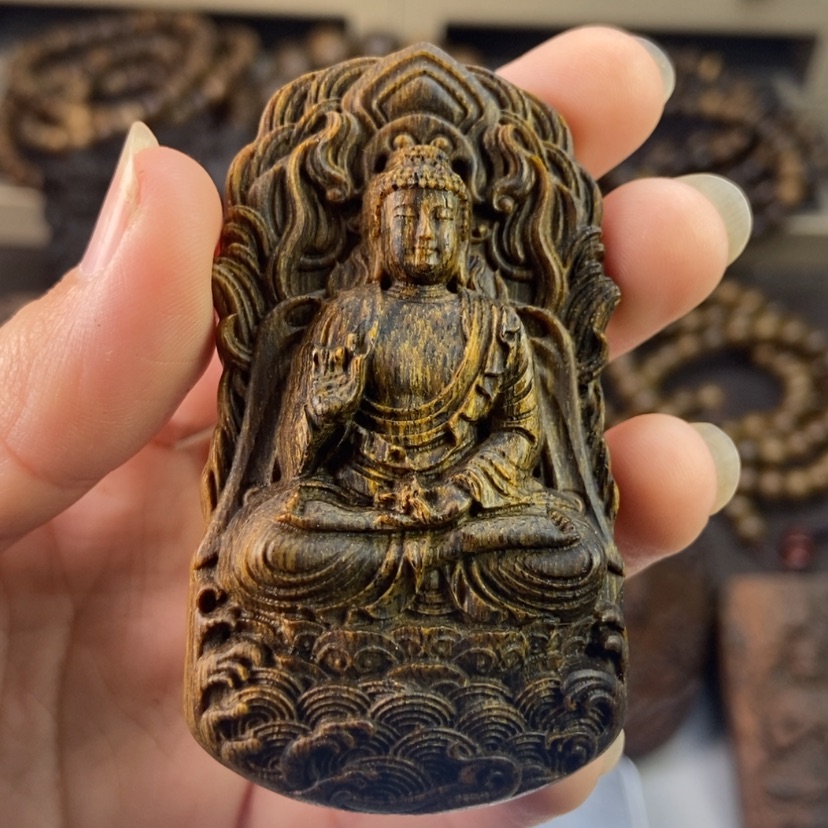 【闪购商品】沉香木吊坠闲**爷越南芽庄白棋