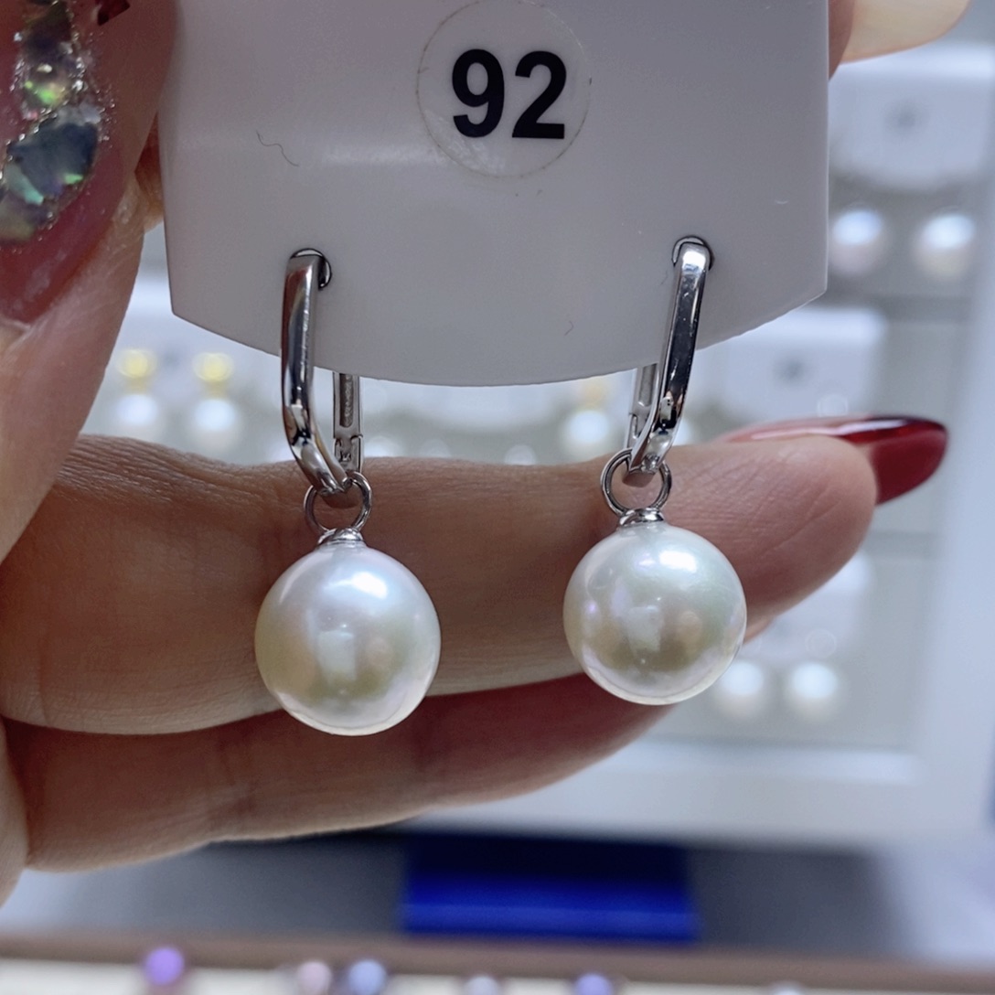 淡水珍珠耳饰银S925镶嵌