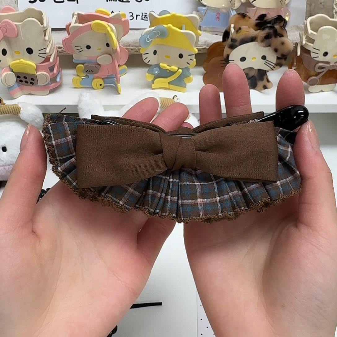 皮质非金属棕色裙摆香蕉夹