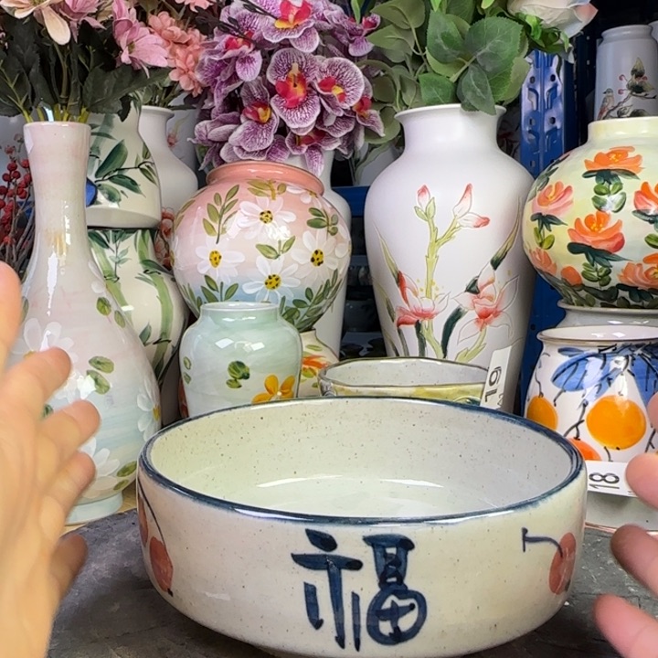 20景德镇釉下彩手绘花瓶