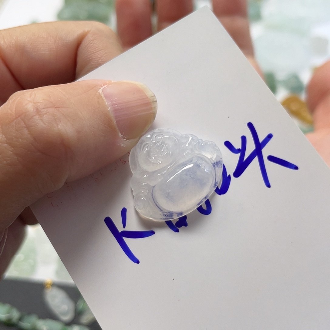 菩***～翡翠未镶嵌颈饰冰佛公