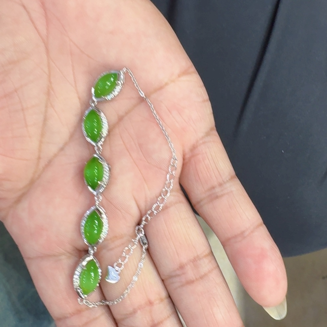 手链银S925镶嵌和田玉多样性发货 拍一发一