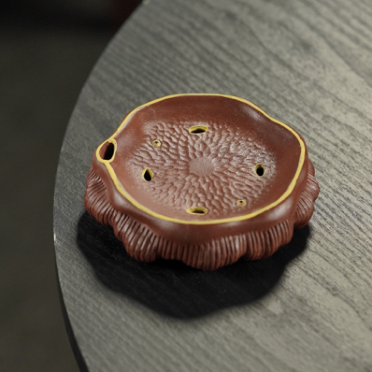 宜兴紫砂雕塑茶宠高端高级精品摆件莲花壶承