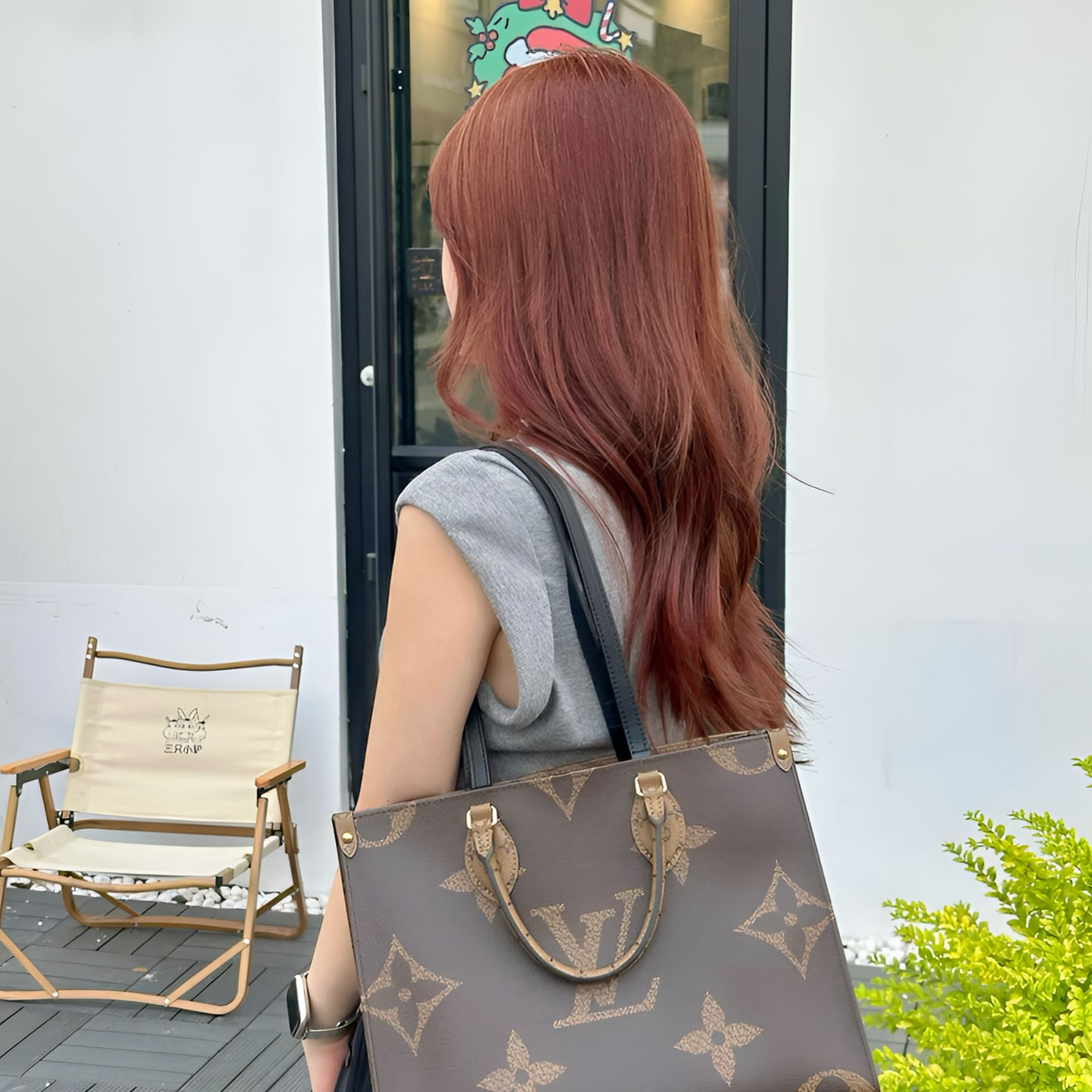 99新 LV onthego中号时尚百搭手拿包包气质轻奢女士复古双面经典