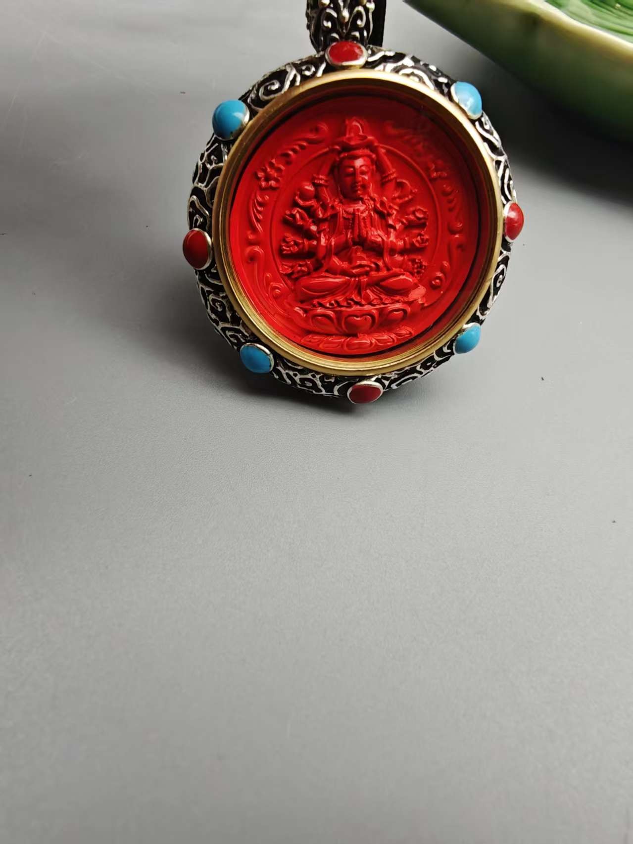 含辰砂工艺品HD271-红色八大守护吊坠