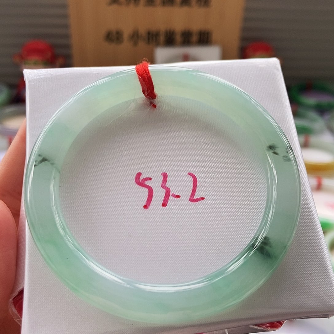 翡翠手镯未镶嵌11甜晴绿飘绿美人条11