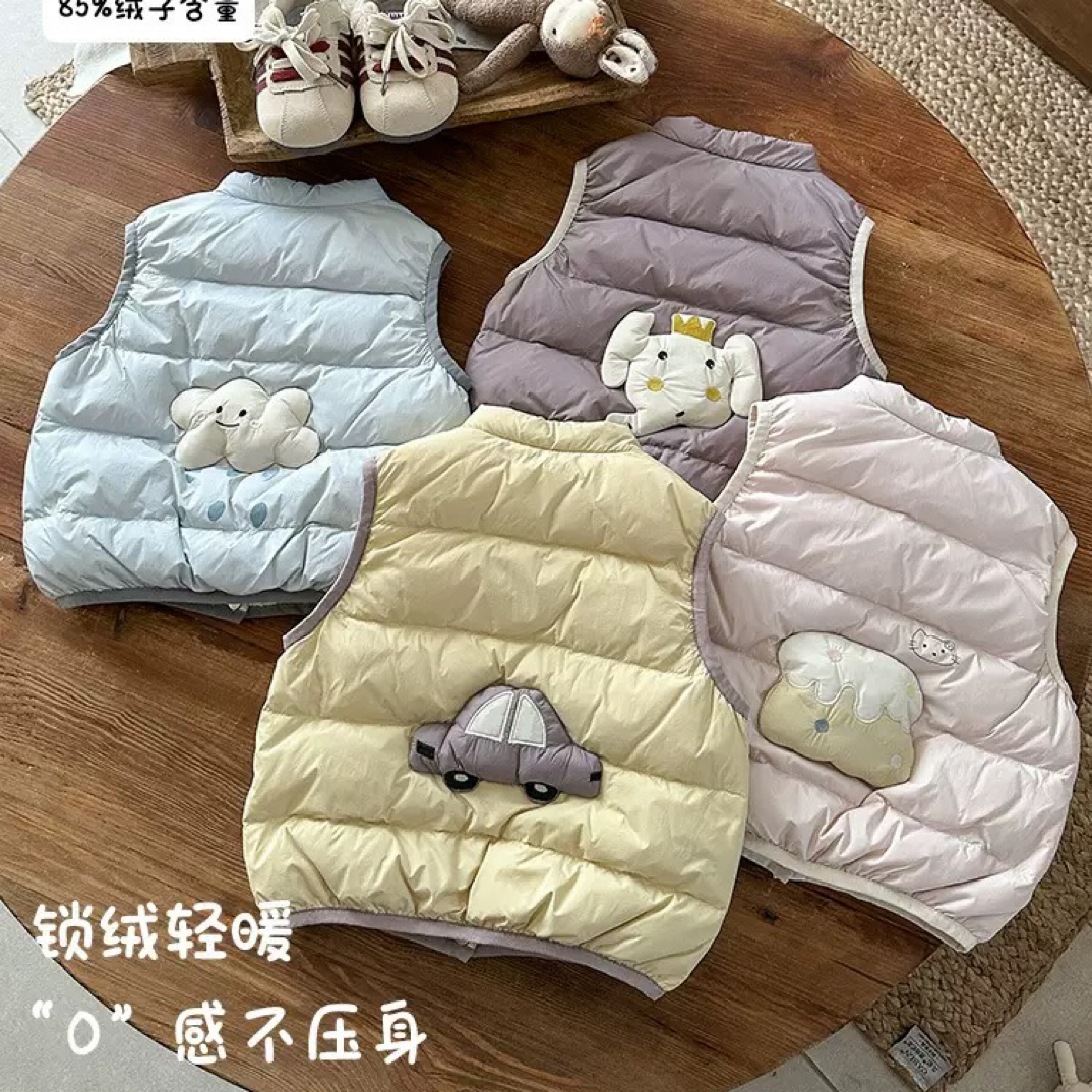 伊家婴幼儿马甲秋冬款宝宝保暖轻薄无袖外套男女无袖羽绒