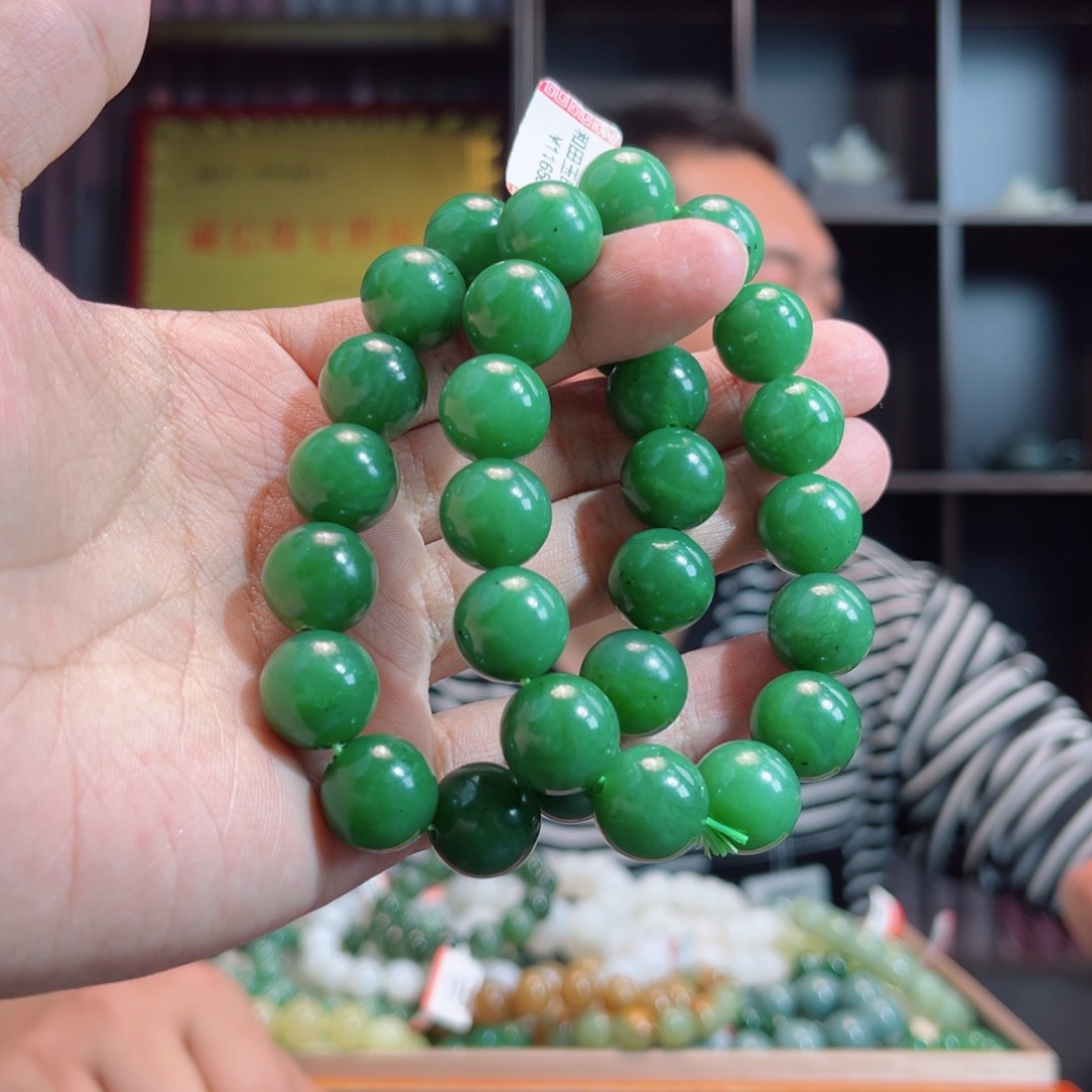 和田玉手链未镶嵌手串俄五号矿碧玉多样性拍一发一14