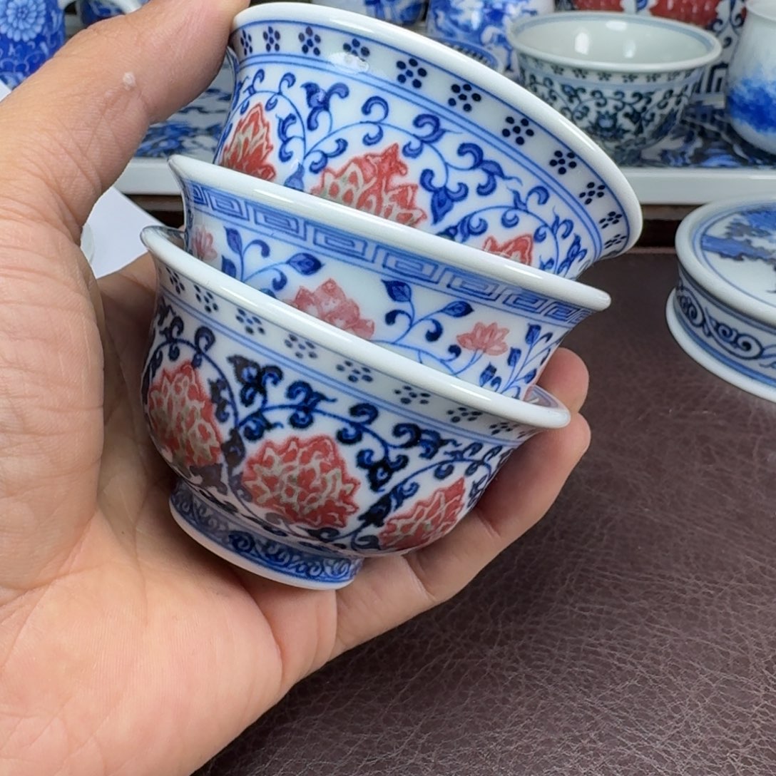 m***i瓷片当代景德镇陶瓷手绘茶具