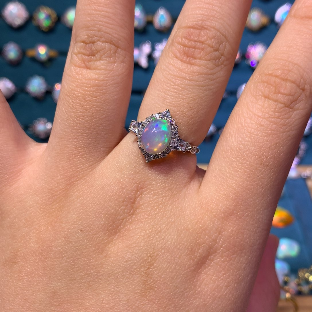 欧泊银S925镶嵌戒指