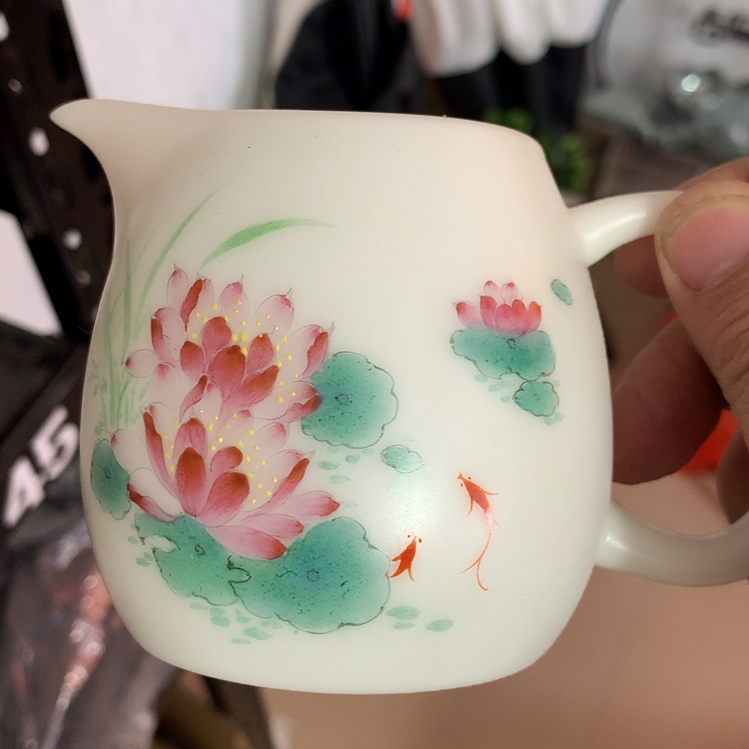 冰种素烧手绘公道杯