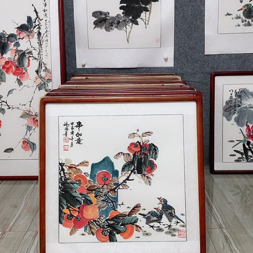 【闪购商品】国画书画作品带框65×65厘米