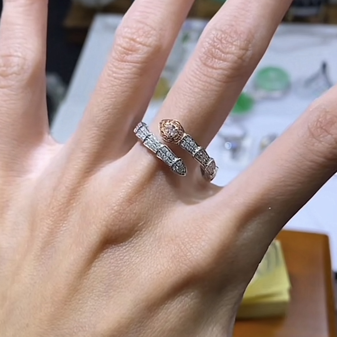 JTW13-213 18k粉钻石戒指