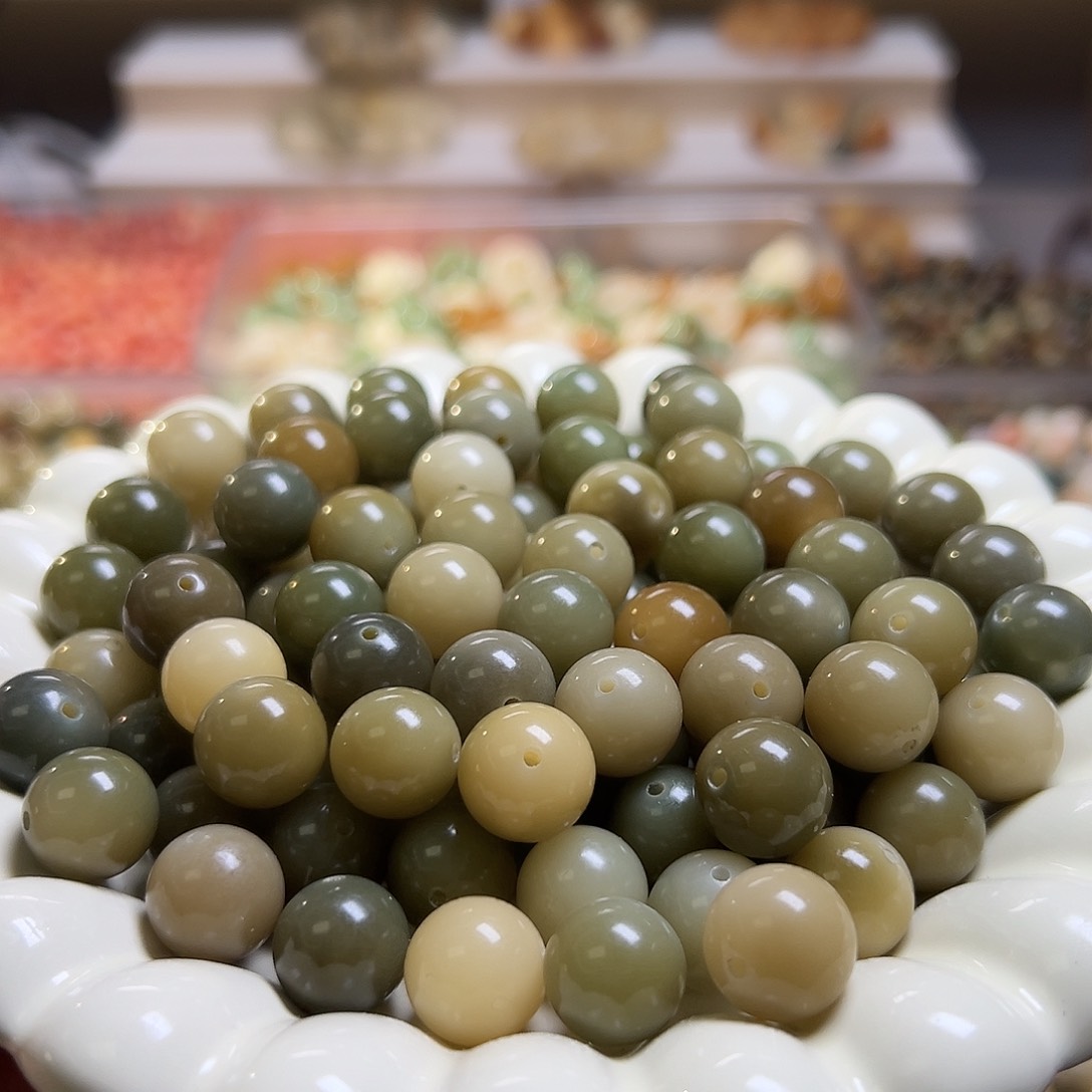 菩提根/象牙果吊坠卡13非料圆绿120颗