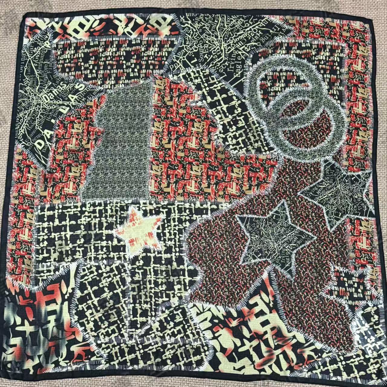 （编织星星）绫绡纱105*105左右方巾围巾