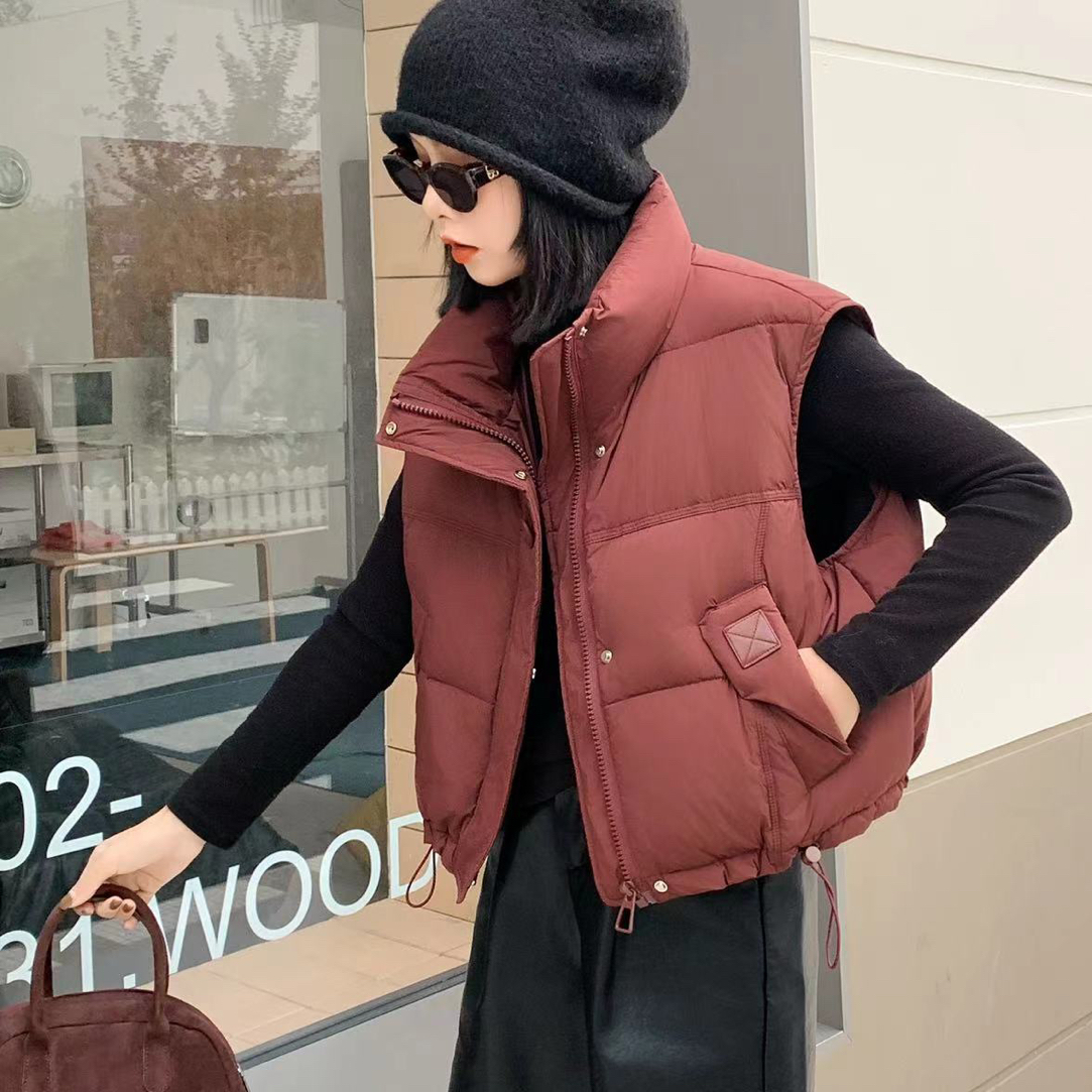 （衣长53）芭绯8980立领冬季马甲羽短款厚款常规款马夹加厚