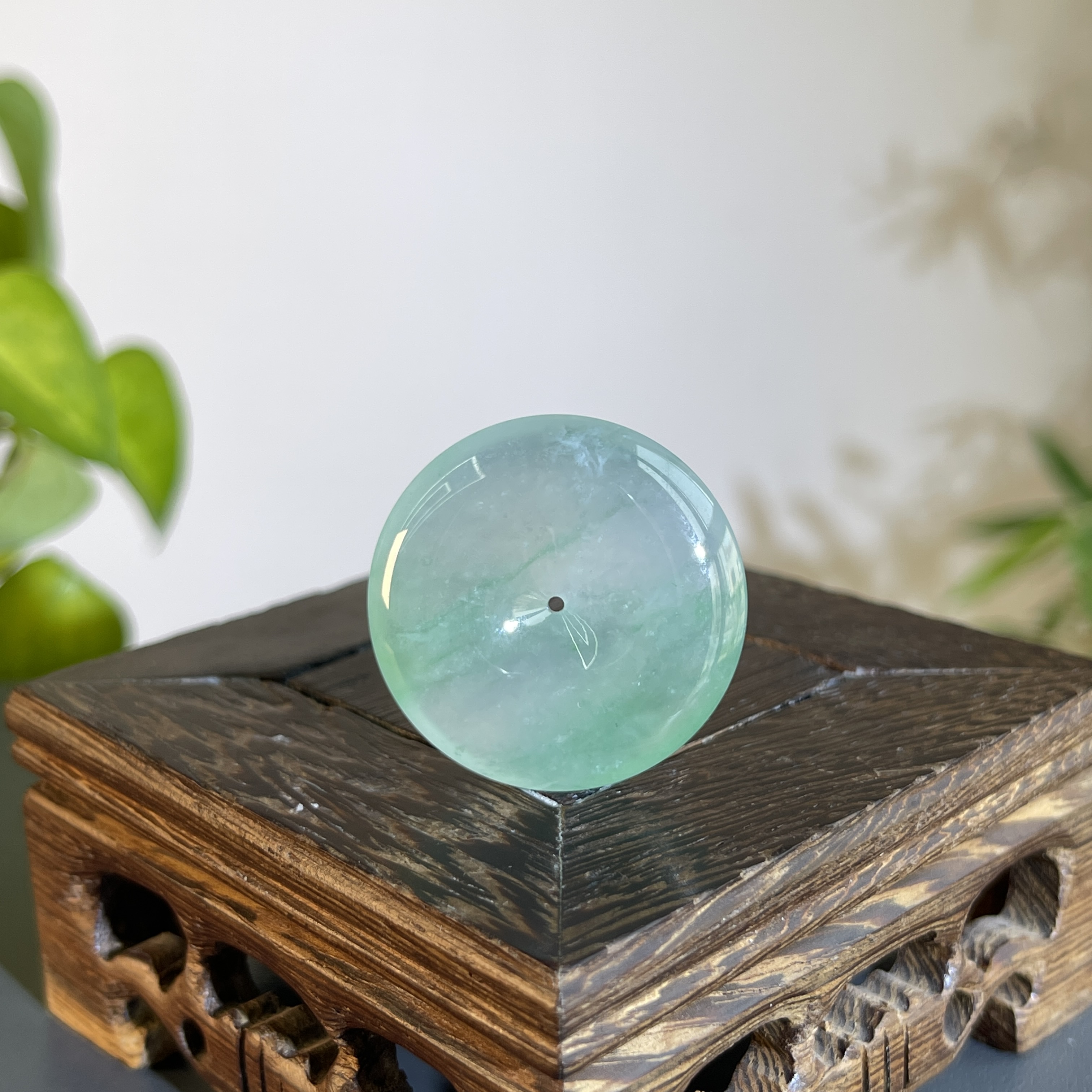 JXW12-172  天然缅甸A货翡翠 平安扣