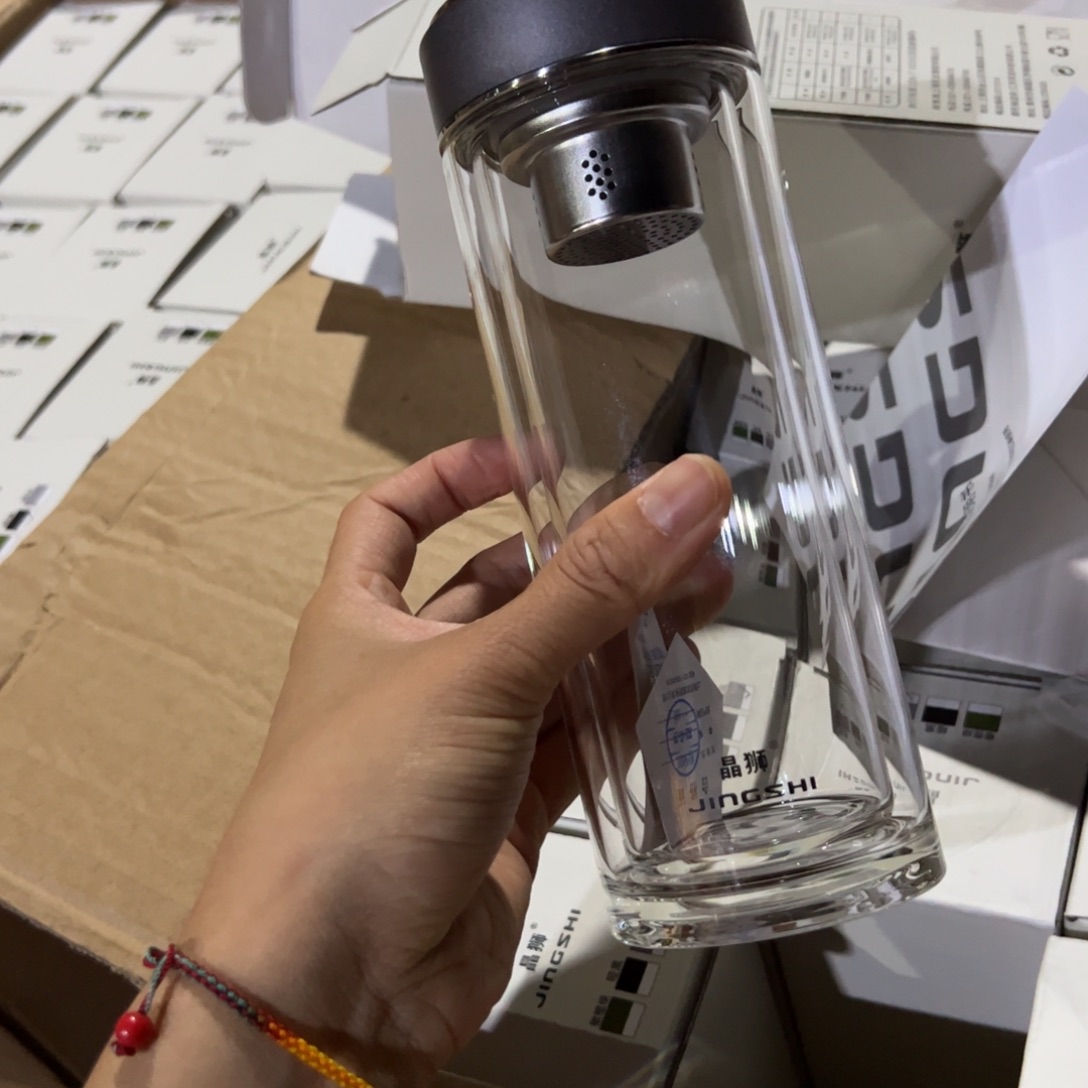 晶石双层玻璃杯370哑光灰色玻璃杯902